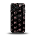 pink skull pattern back phone cover | glass case for iphone 16 pro