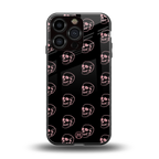 pink skull pattern back phone cover | glass case for iphone 16 pro