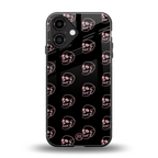 pink skull pattern back phone cover | glass case for iphone 16