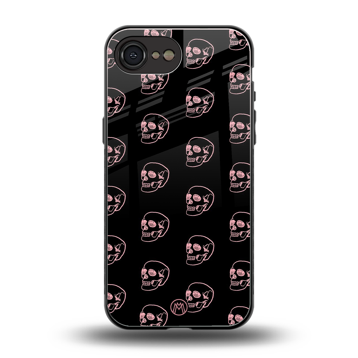pink skull pattern back phone cover | glass case for iphone 16e