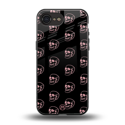 pink skull pattern back phone cover | glass case for iphone 16e