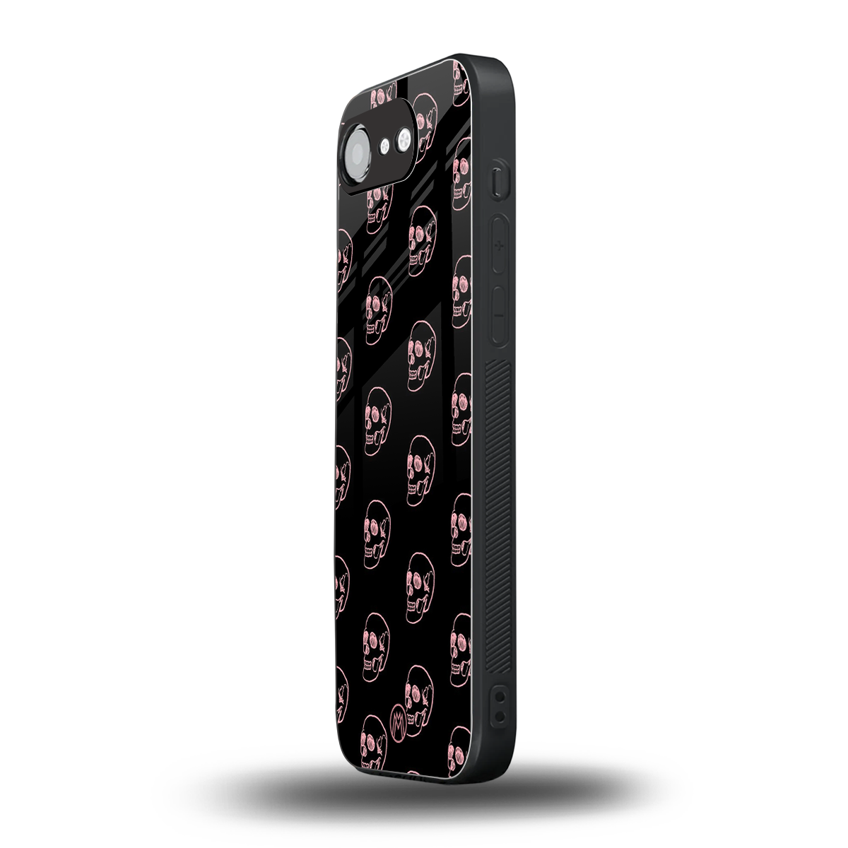 pink skull pattern back phone cover | glass case for iphone 16e