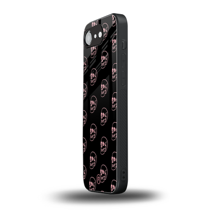 pink skull pattern back phone cover | glass case for iphone 16e