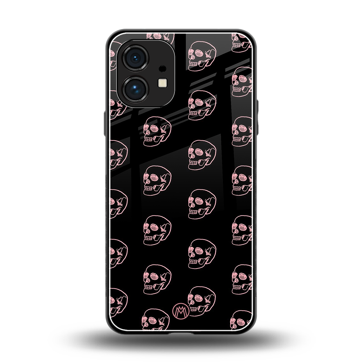 pink skull pattern back phone cover | glass case for nothing phone 1