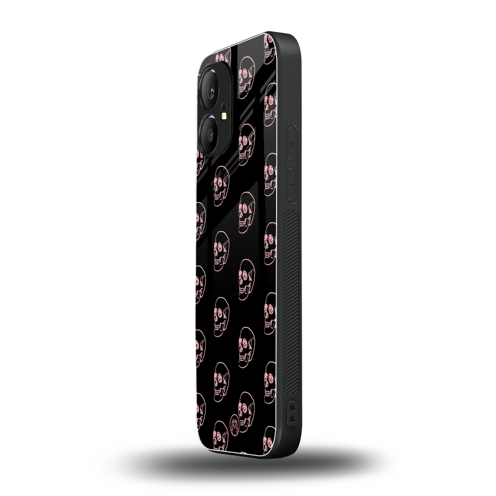 pink skull pattern back phone cover | glass case for nothing phone 1
