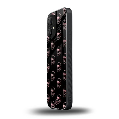 pink skull pattern back phone cover | glass case for nothing phone 1