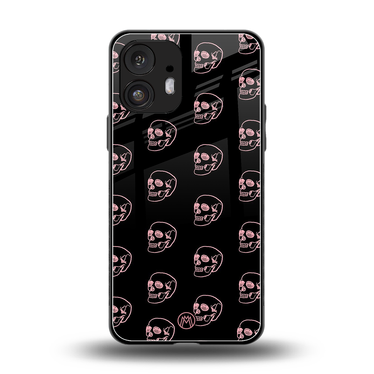 pink skull pattern back phone cover | glass case for nothing phone 2
