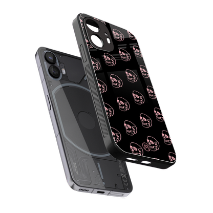 pink skull pattern back phone cover | glass case for nothing phone 2