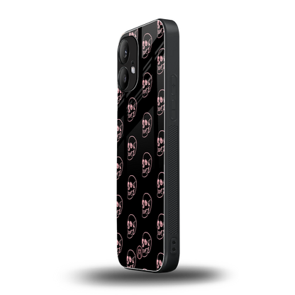 pink skull pattern back phone cover | glass case for nothing phone 2