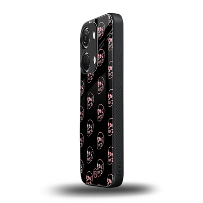 pink skull pattern back phone cover | glass case for oneplus nord 3