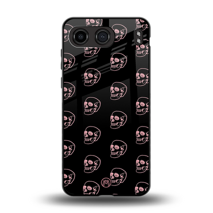 pink skull pattern back phone cover | glass case for oneplus nord 4