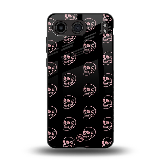 pink skull pattern back phone cover | glass case for oneplus nord 4