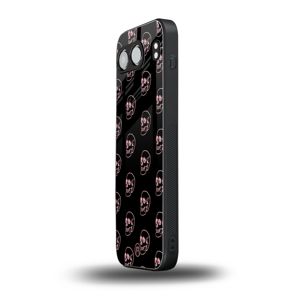 pink skull pattern back phone cover | glass case for oneplus nord 4