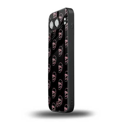 pink skull pattern back phone cover | glass case for oneplus nord 4