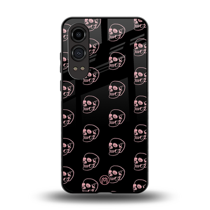 pink skull pattern back phone cover | glass case for oneplus nord ce 4 lite