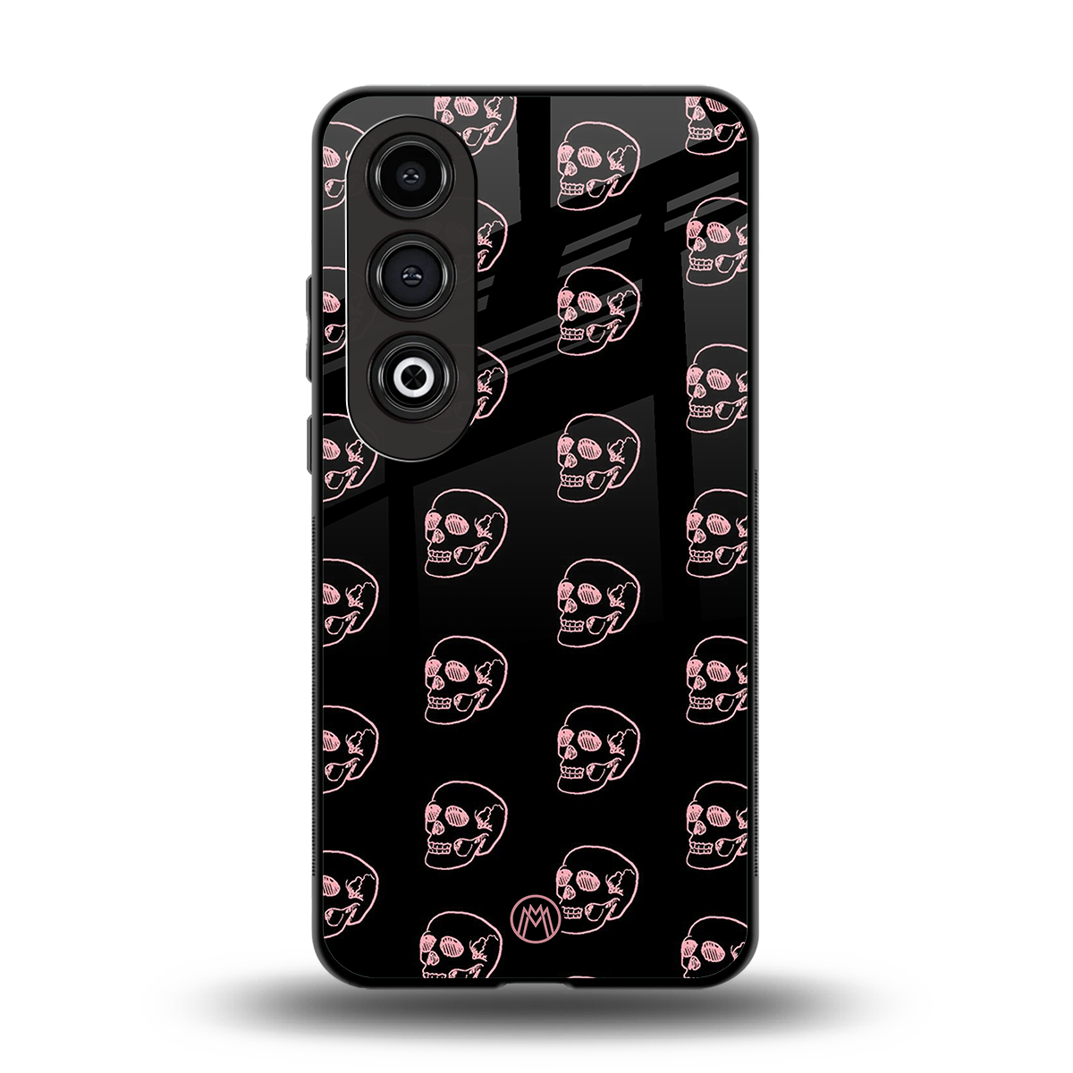 pink skull pattern back phone cover | glass case for oneplus nord ce 4