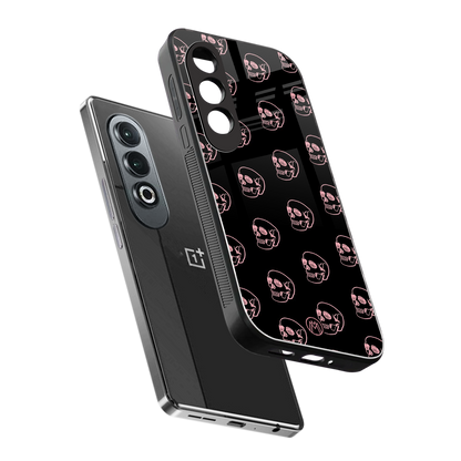 pink skull pattern back phone cover | glass case for oneplus nord ce 4