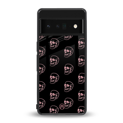 pink skull pattern back phone cover | glass case for google pixel 6 pro