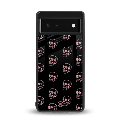 pink skull pattern back phone cover | glass case for google pixel 6