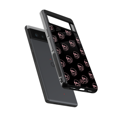 pink skull pattern back phone cover | glass case for google pixel 6