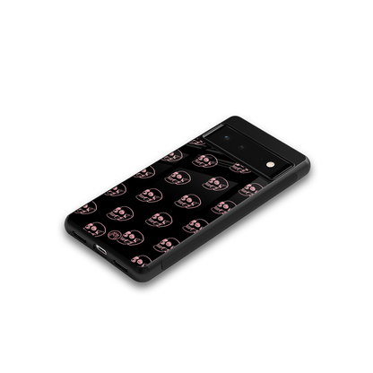 pink skull pattern back phone cover | glass case for Google Pixel 6A