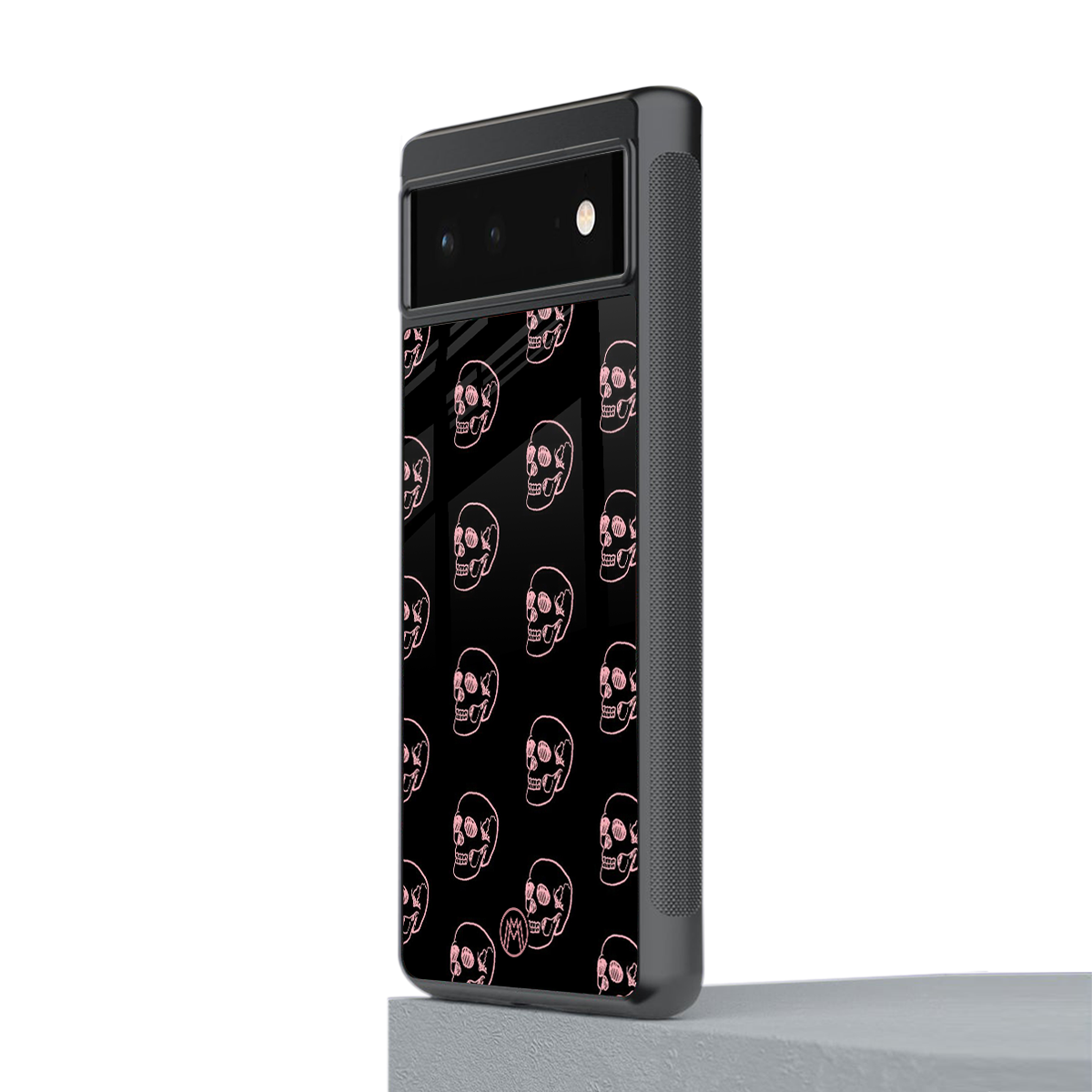 pink skull pattern back phone cover | glass case for google pixel 6