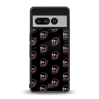 pink skull pattern back phone cover | glass case for google pixel 7 pro