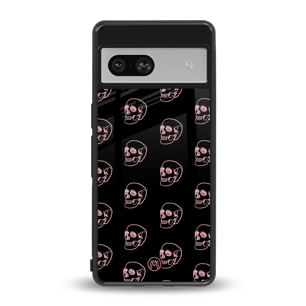 pink skull pattern back phone cover | glass case for Google Pixel 7