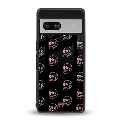 pink skull pattern back phone cover | glass case for Google Pixel 7