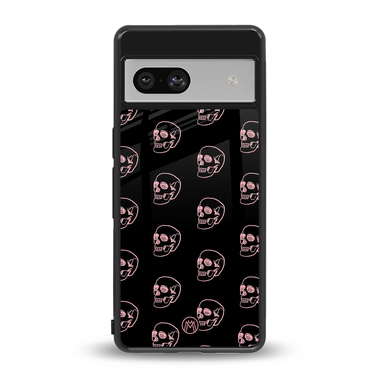 pink skull pattern back phone cover | glass case for Google Pixel 7A
