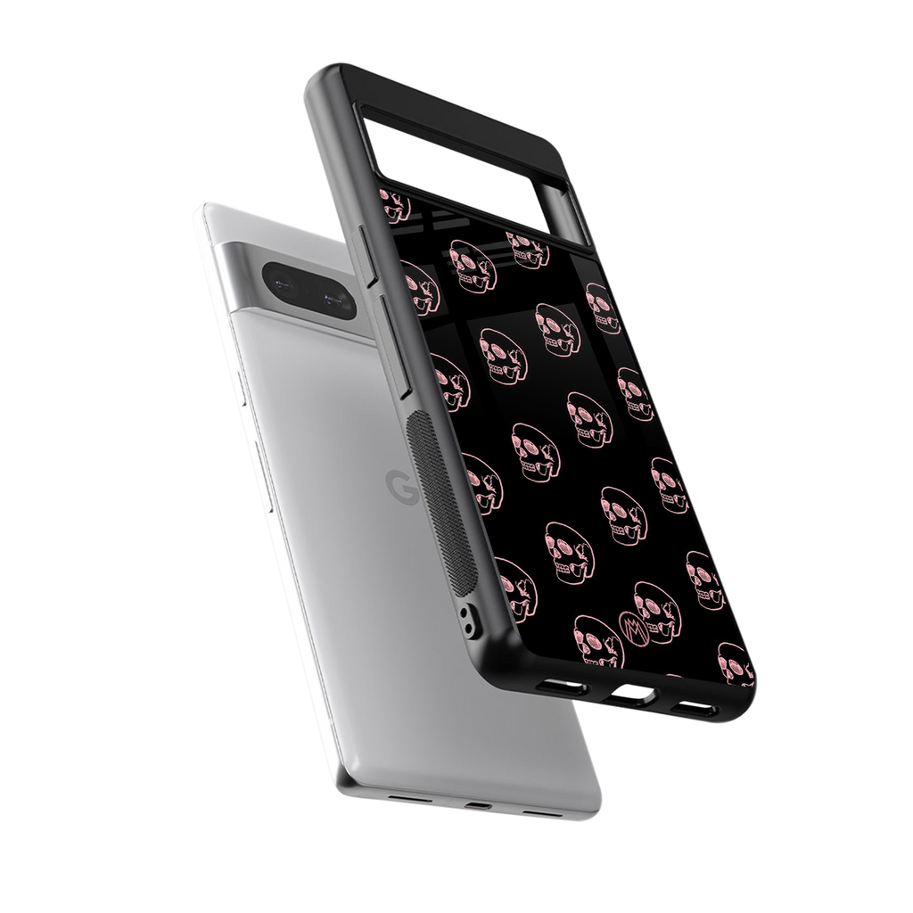 pink skull pattern back phone cover | glass case for Google Pixel 7