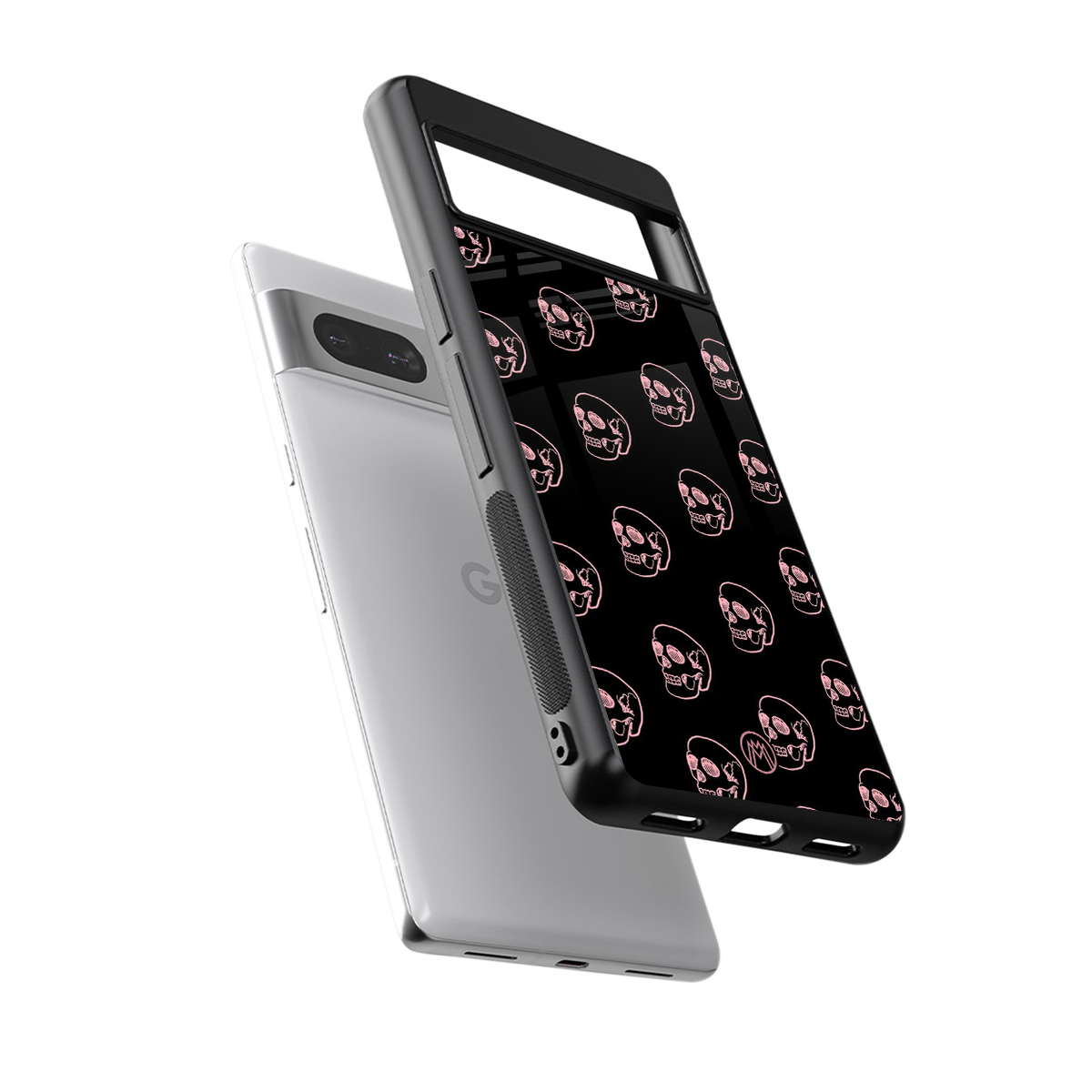 pink skull pattern back phone cover | glass case for Google Pixel 7A