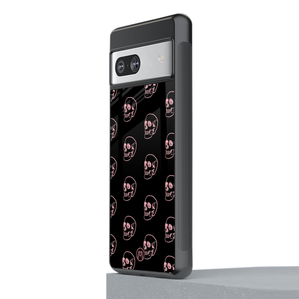 pink skull pattern back phone cover | glass case for Google Pixel 7A