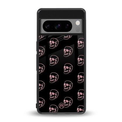 pink skull pattern back phone cover | glass case for google pixel 8 pro