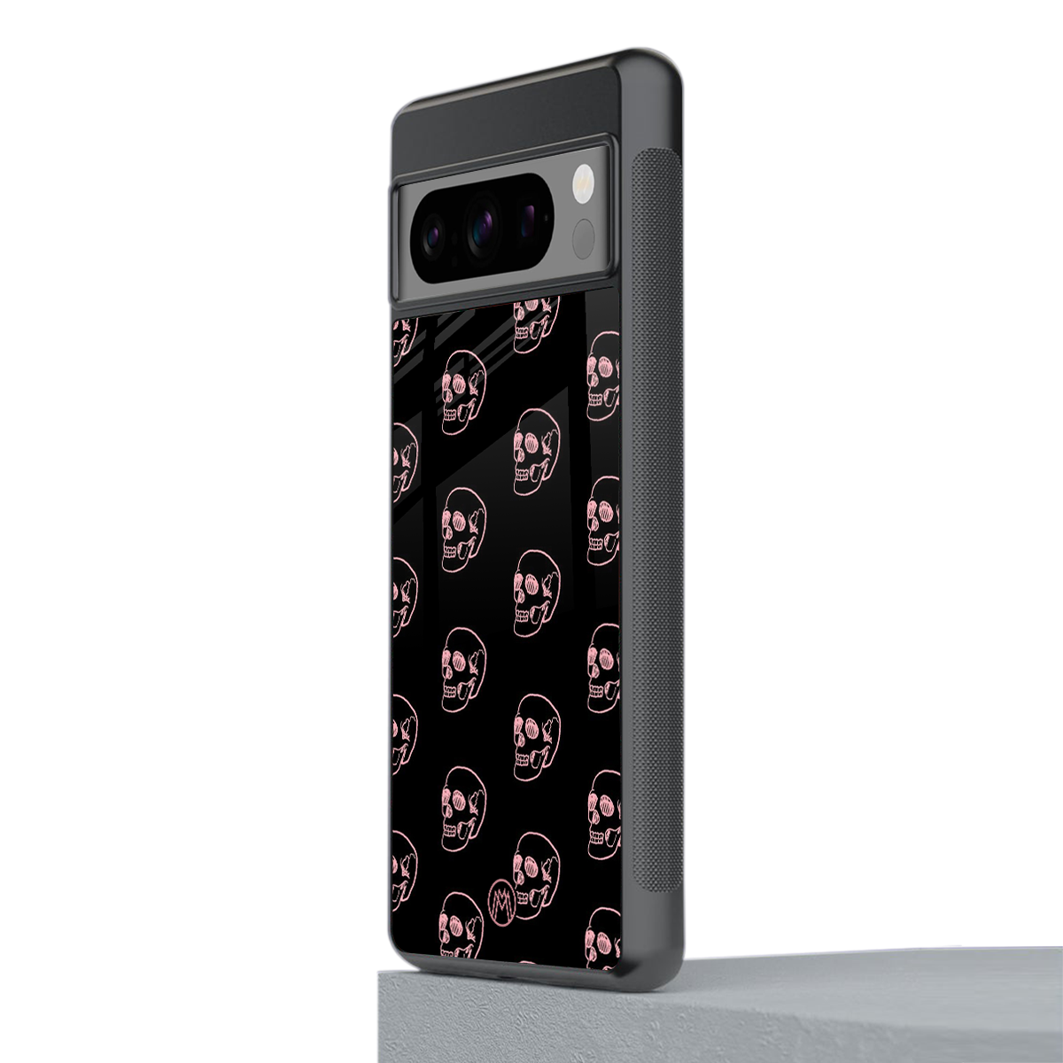 pink skull pattern back phone cover | glass case for google pixel 8 pro