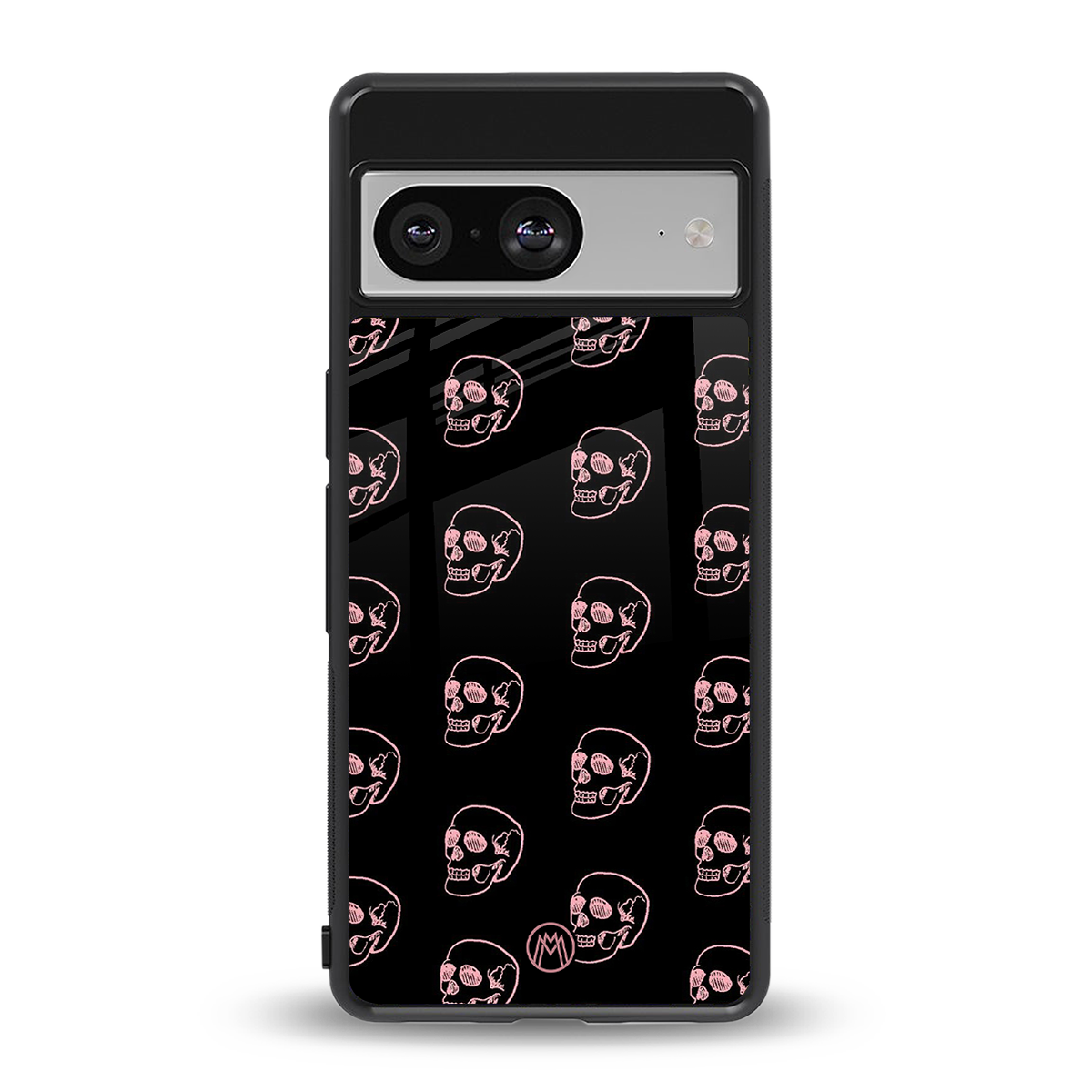 pink skull pattern back phone cover | glass case for Google Pixel 8