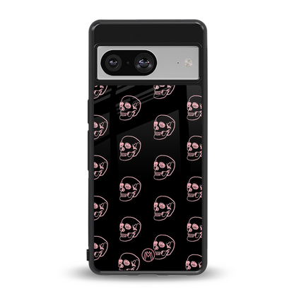 pink skull pattern back phone cover | glass case for Google Pixel 8