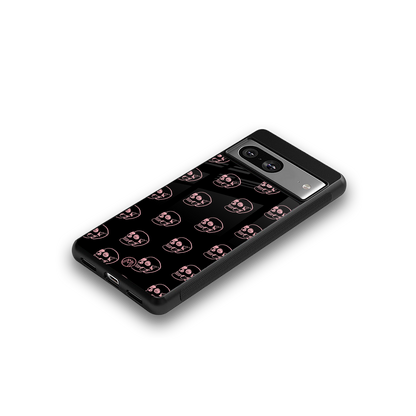 pink skull pattern back phone cover | glass case for Google Pixel 8