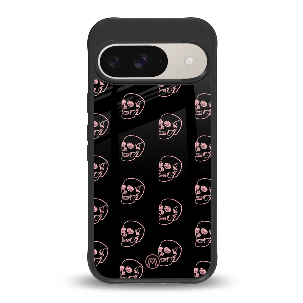 pink skull pattern back phone cover | glass case for google pixel 9