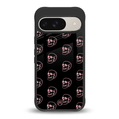 pink skull pattern back phone cover | glass case for google pixel 9
