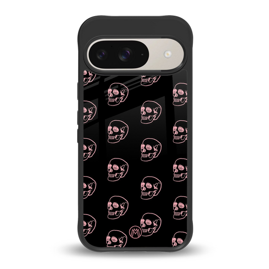 pink skull pattern back phone cover | glass case for google pixel 9