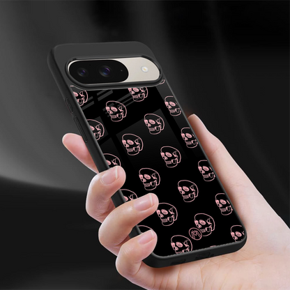 pink skull pattern back phone cover | glass case for google pixel 9
