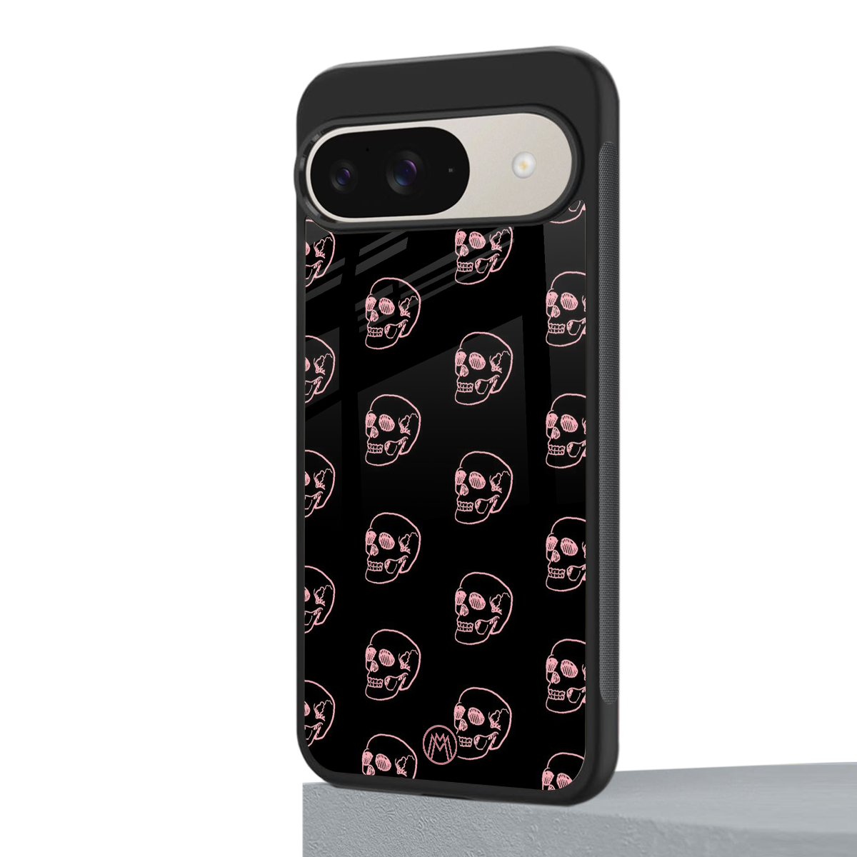 pink skull pattern back phone cover | glass case for google pixel 9