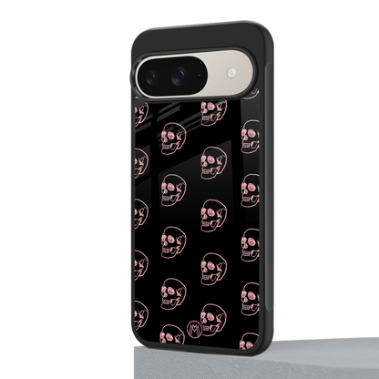 pink skull pattern back phone cover | glass case for google pixel 9