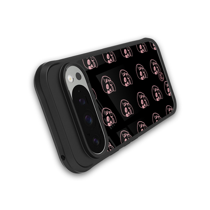 pink skull pattern back phone cover | glass case for google pixel 9 pro xl