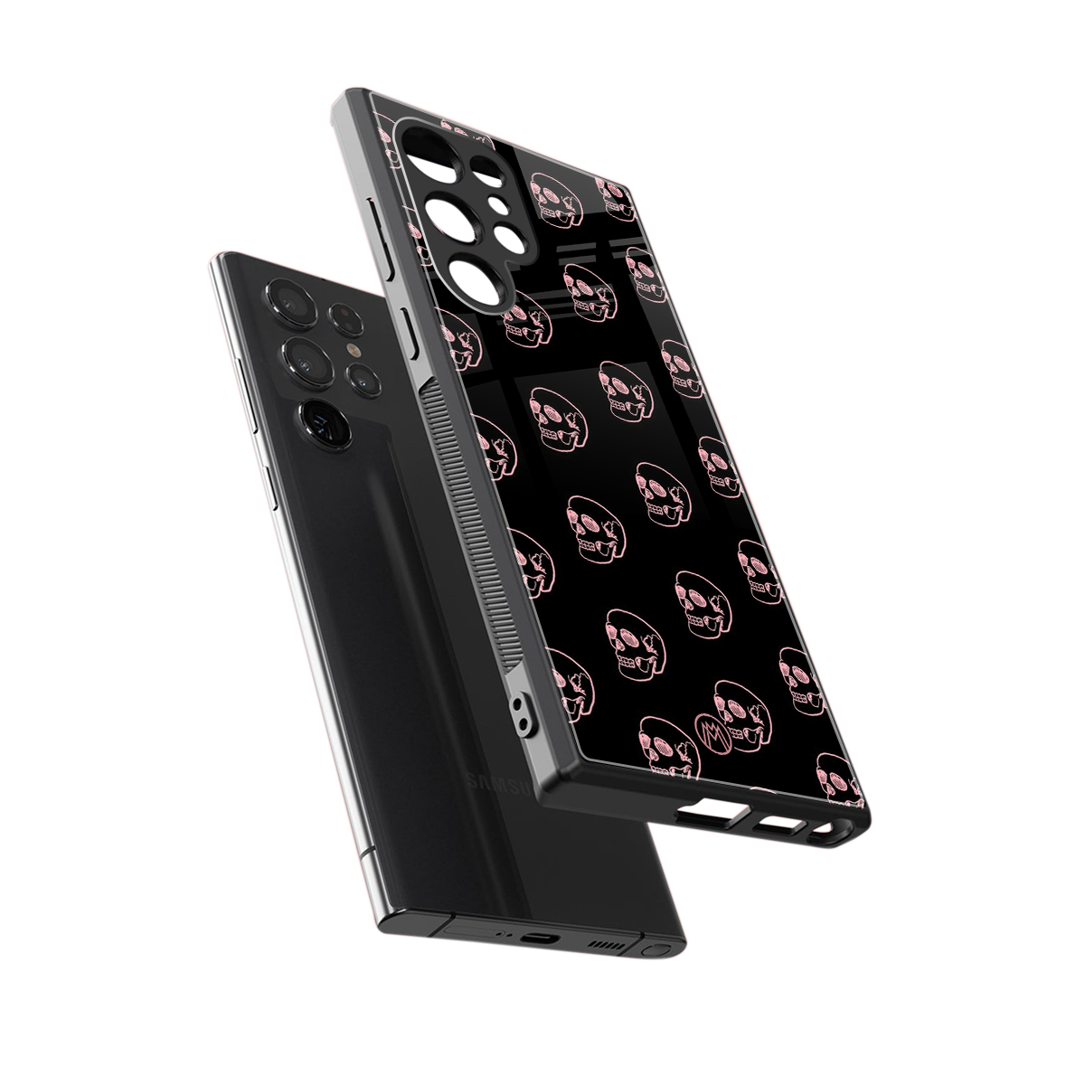 pink skull pattern back phone cover | glass case for samsung galaxy s23 ultra
