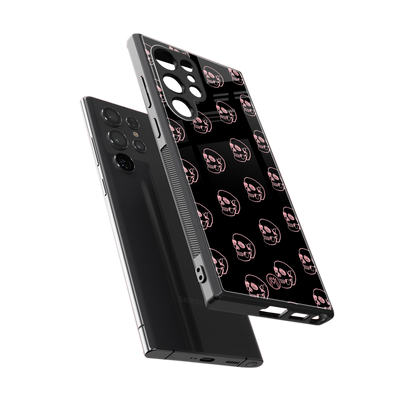 pink skull pattern back phone cover | glass case for samsung galaxy s23 ultra