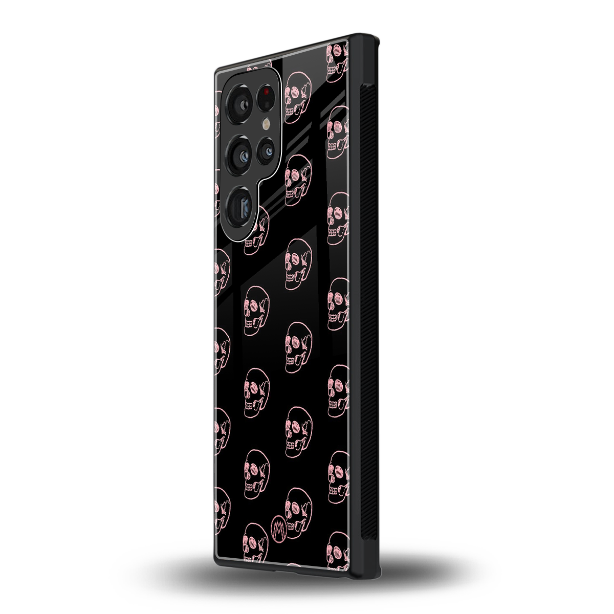 pink skull pattern back phone cover | glass case for samsung galaxy s23 ultra
