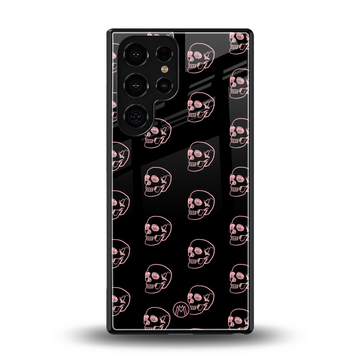 pink skull pattern back phone cover | glass case for samsung galaxy s25 ultra