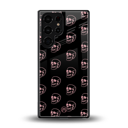 pink skull pattern back phone cover | glass case for samsung galaxy s25 ultra